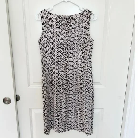 MaxMara A-Line Snakeskin Print Career Knee Length Bateau Neckline Dress 8